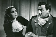 Maria Fołtyn (Liza) i Jerzy Granowski (Herman) w "Damie pikowej" Piotra Czajkowskiego, Opera Warszawska, prem. 26 lipca 1955, reż. Wiktor Bregy, fot. Edward Hartwig