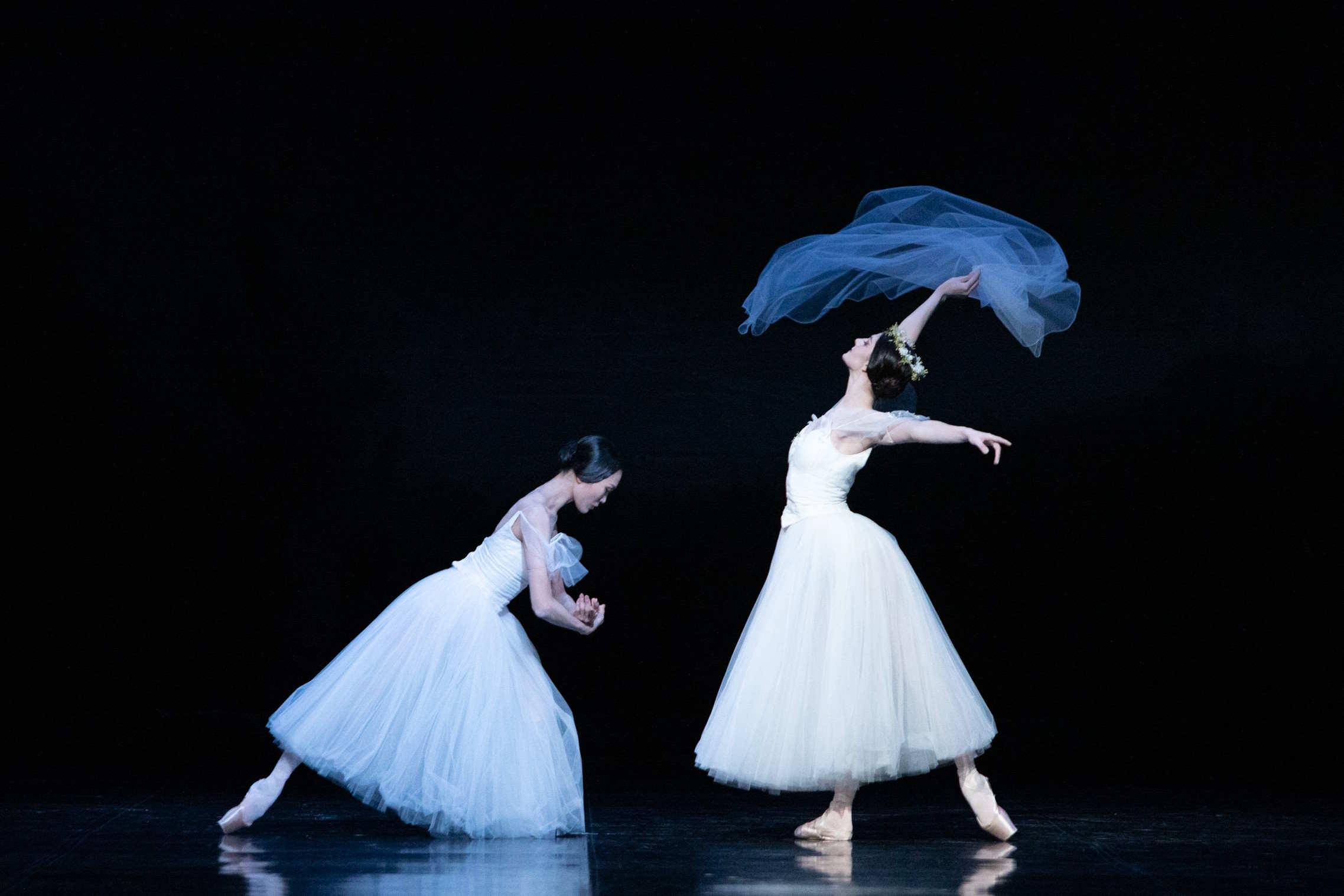 Yana Shtanhei as Myrtha and Yuka Ebihara as Giselle in “Giselle”, ph. Ewa Krasucka